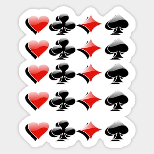 Card Player Design, Spades, Diamonds, Clubs & Hearts: Lucky Players Cool Graphic Design Cards Poker Sticker